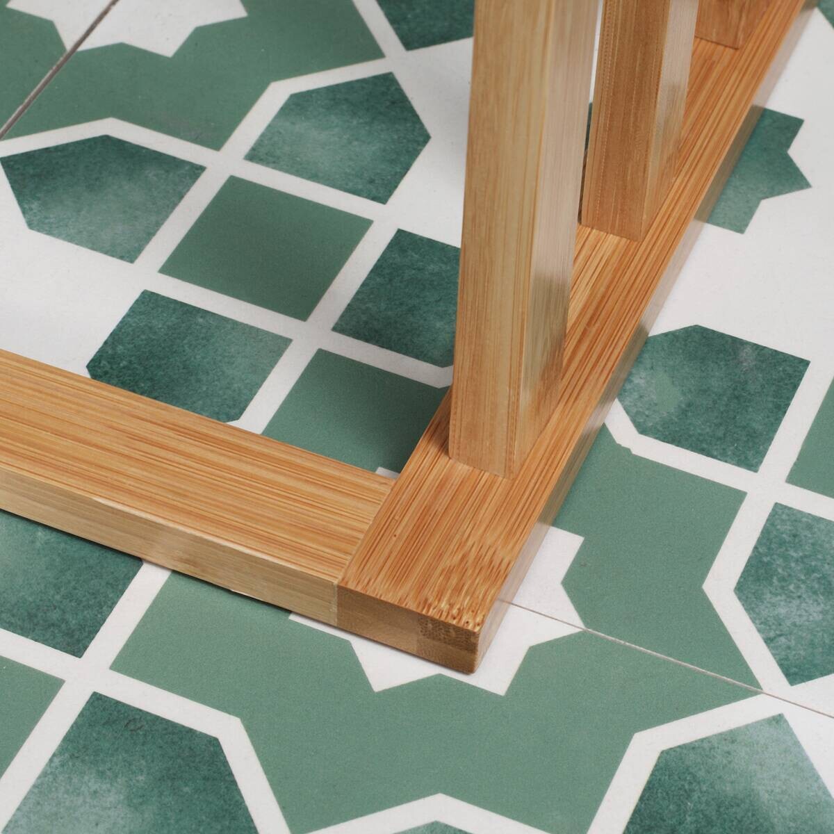 HOMCOM Handtuchhalter natur Bambus Edelstahl Polypropylen B/H/L: ca. 25,8x48x94 cm