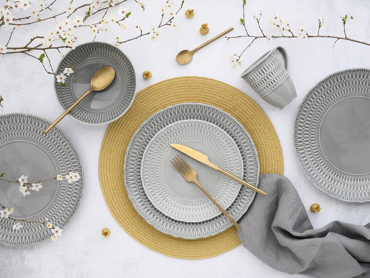 CreaTable Kombiservice Sofia grau Porzellan 16 tlg. CreaTable Kombiservice Sofia grau Porzellan 16 tlg.