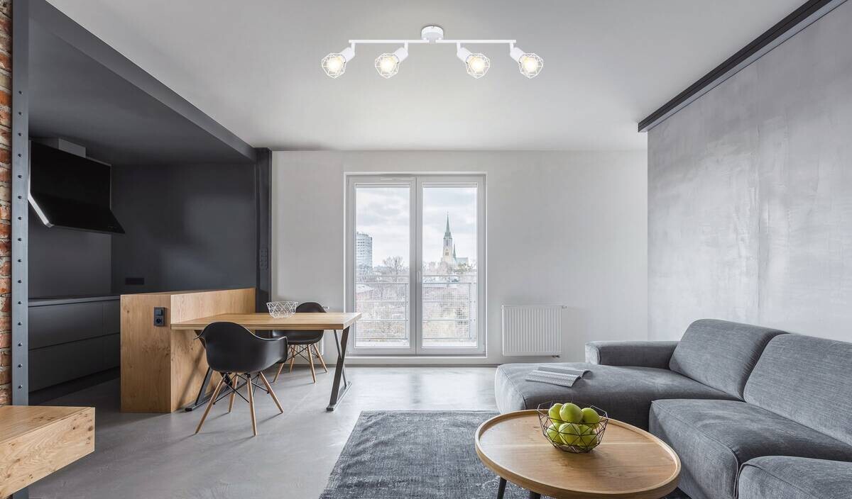 GLOBO Spotbalken Xara weiß Metall B/H/L: ca. 8x20x60 cm E14 4 Brennstellen