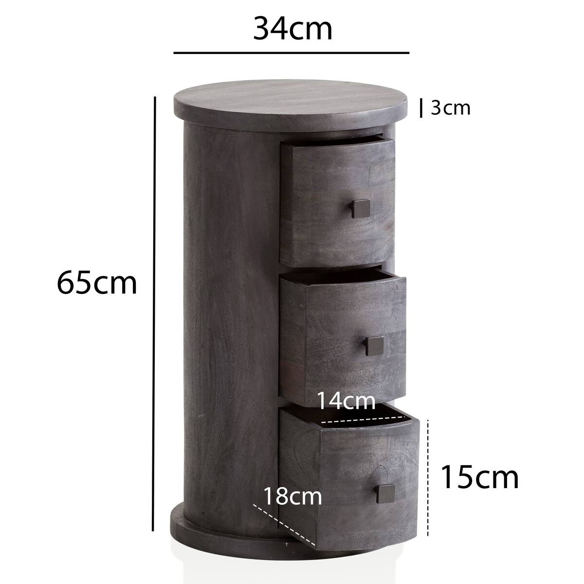 Sideboard schwarz B/H/T: ca. 34x65x34 cm