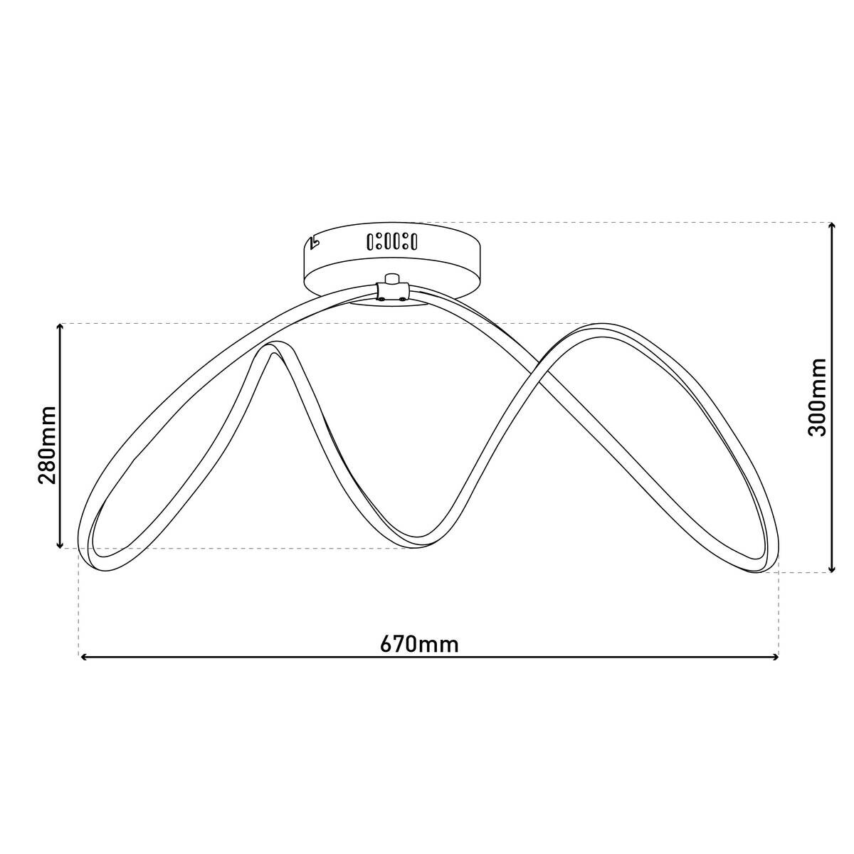Näve Leuchten LED-Deckenleuchte weiß Kunststoff Metall B/H/T: ca. 67x30x28 cm