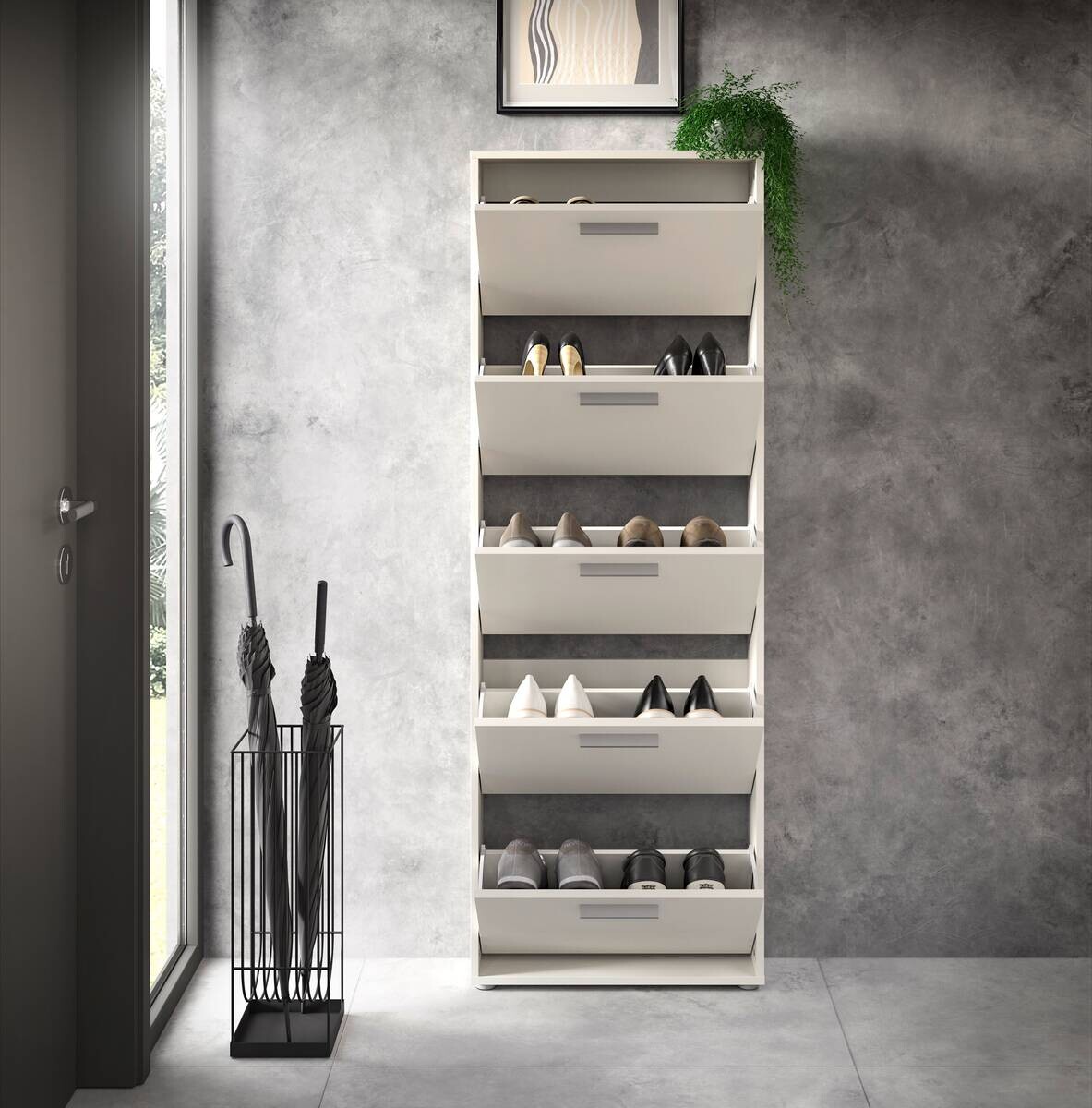 Schuhkipper SAM weiß B/H/T: ca. 59x169x17 cm Schuhkipper SAM weiß B/H/T: ca. 59x169x17 cm
