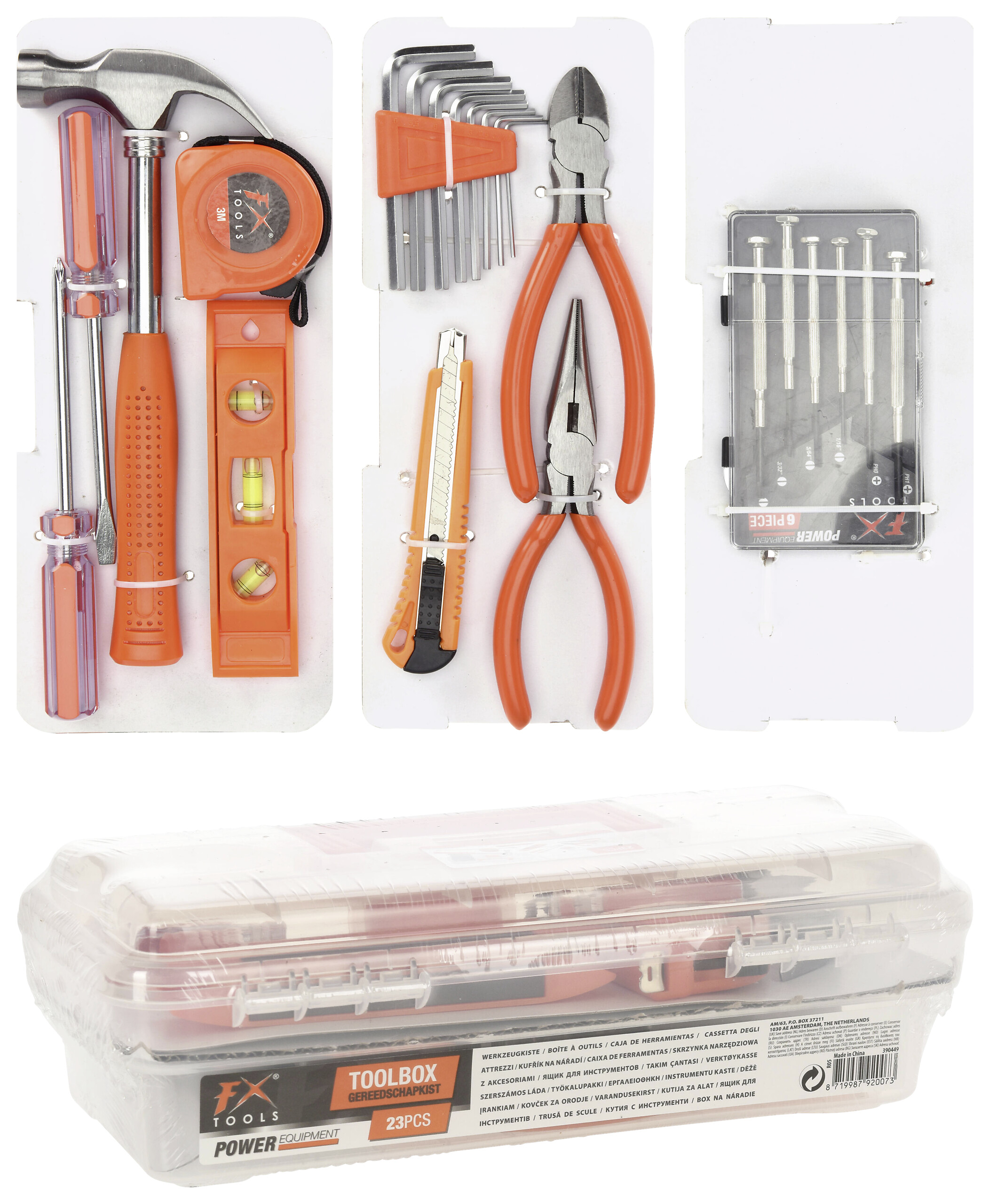 Werkzeugset B/H/L: ca. 30,5x15x9,5 cm 23 tlg. Werkzeugset B/H/L: ca. 30,5x15x9,5 cm 23 tlg.