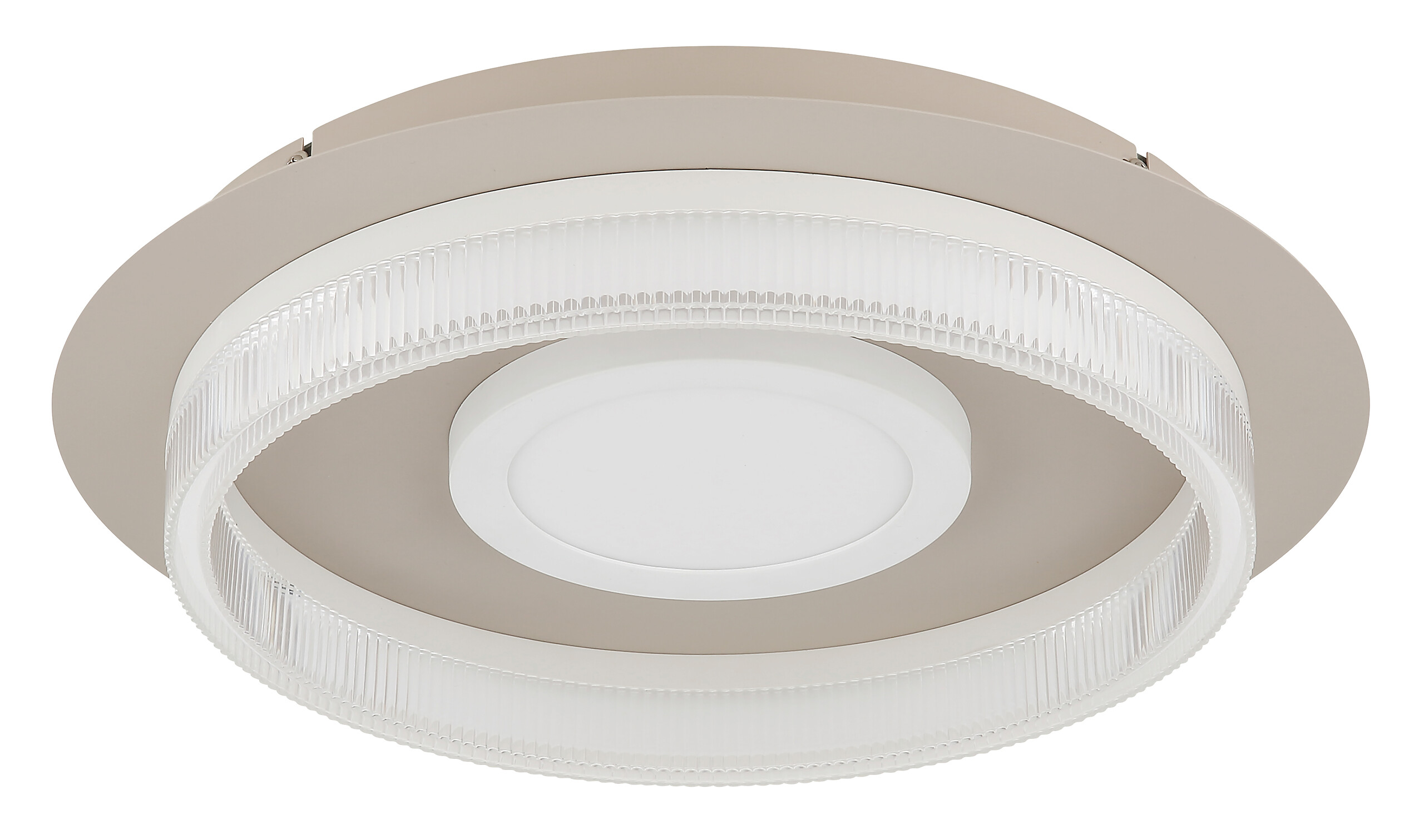 GLOBO Deckenleuchte transparent weiß sand Metall Kunststoff H/D: ca. 8,5x40 cm 1 Brennstellen