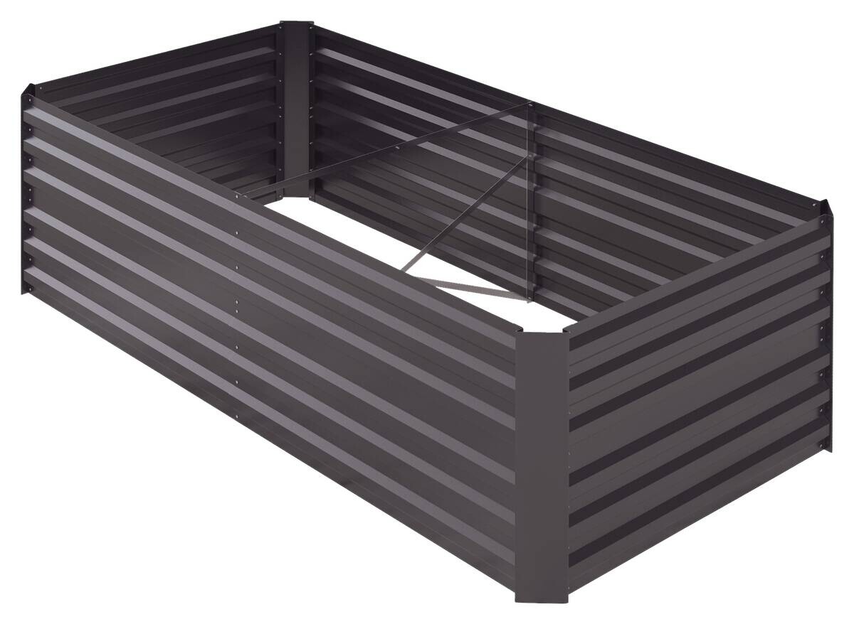 Outsunny Hochbeet dunkelgrau Stahl B/H/L: ca. 90x59x180 cm
