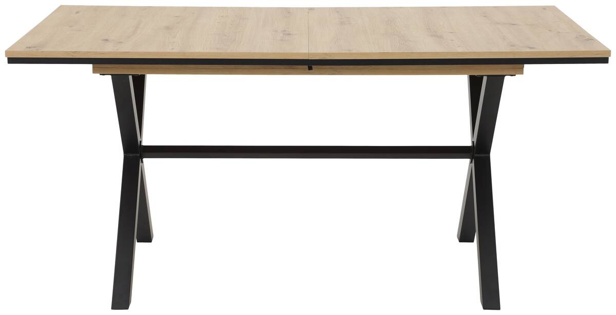 Esstisch KARINA Eiche Artisan Nachbildung schwarz pulverbeschichtet B/H/T: ca. 160x76x90 cm