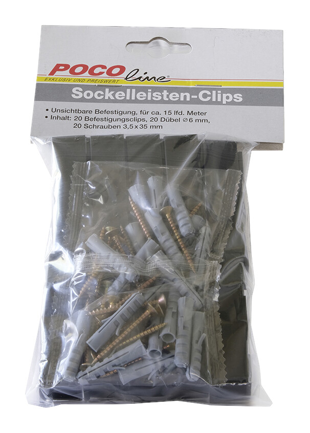 Sockelleisten-Clips schwarz L/B/H: ca. 2,34x1,61x6,06 cm