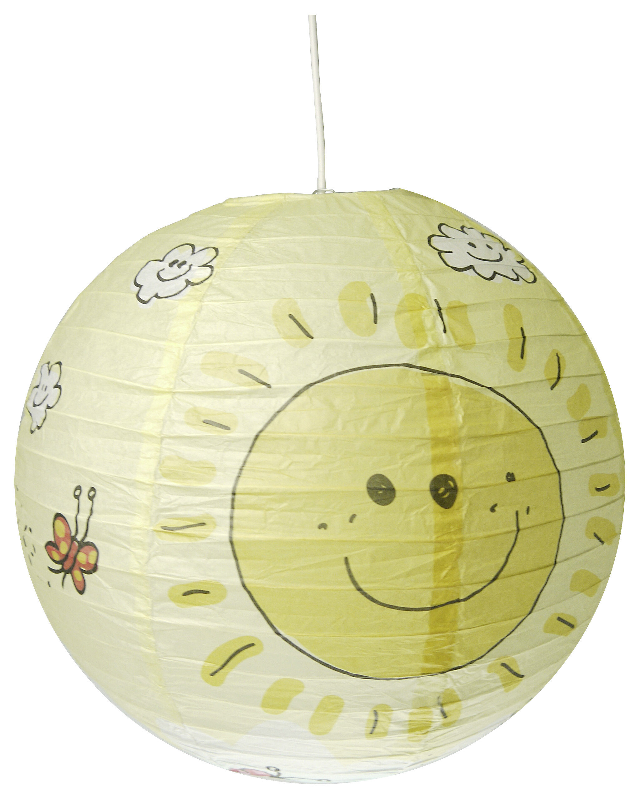 Niermann Pendelleuchte Sunny gelb Papier D: ca. 40 cm