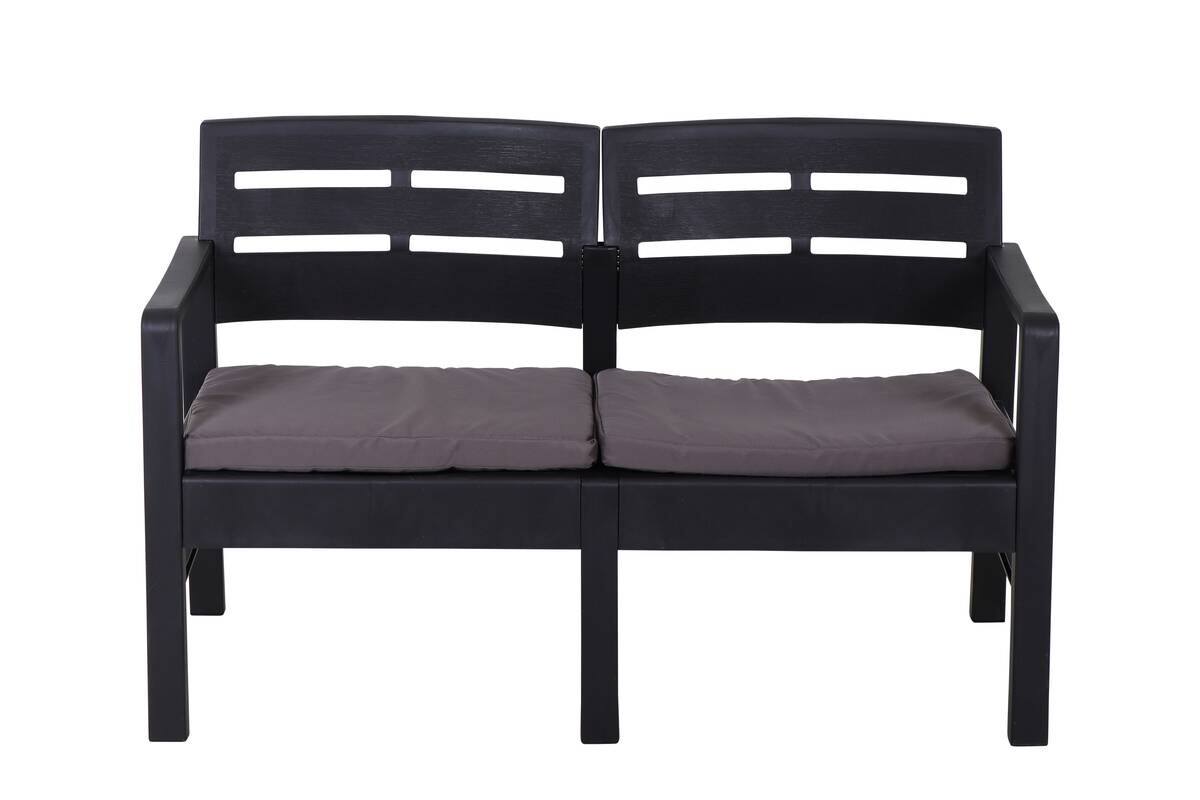 ProGarden Gartensitzgruppe Java anthrazit Kunststoff B/H/L: ca. 54x82x61 cm