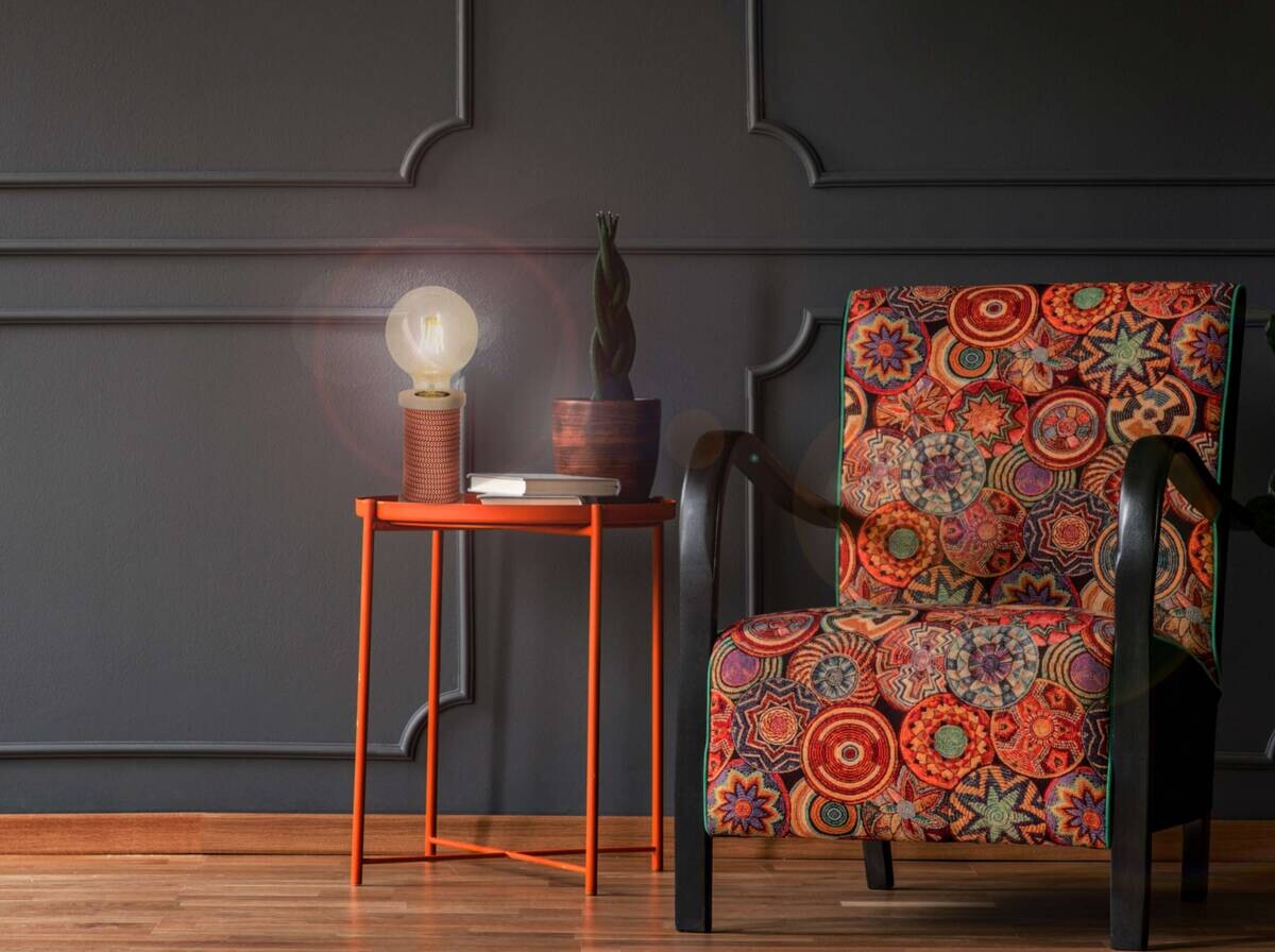 Näve Leuchten Tischleuchte 3158198 orange Textil Kunststoff Metall B/H/T: ca. 7x12x7 cm E27 1 Brennstellen