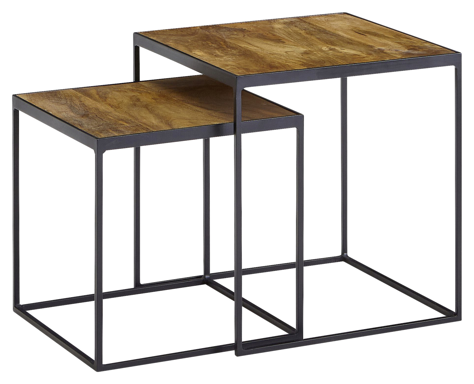 Beistelltisch 2er-Set. braun Holz B/H/T: ca. 40x44x40 cm