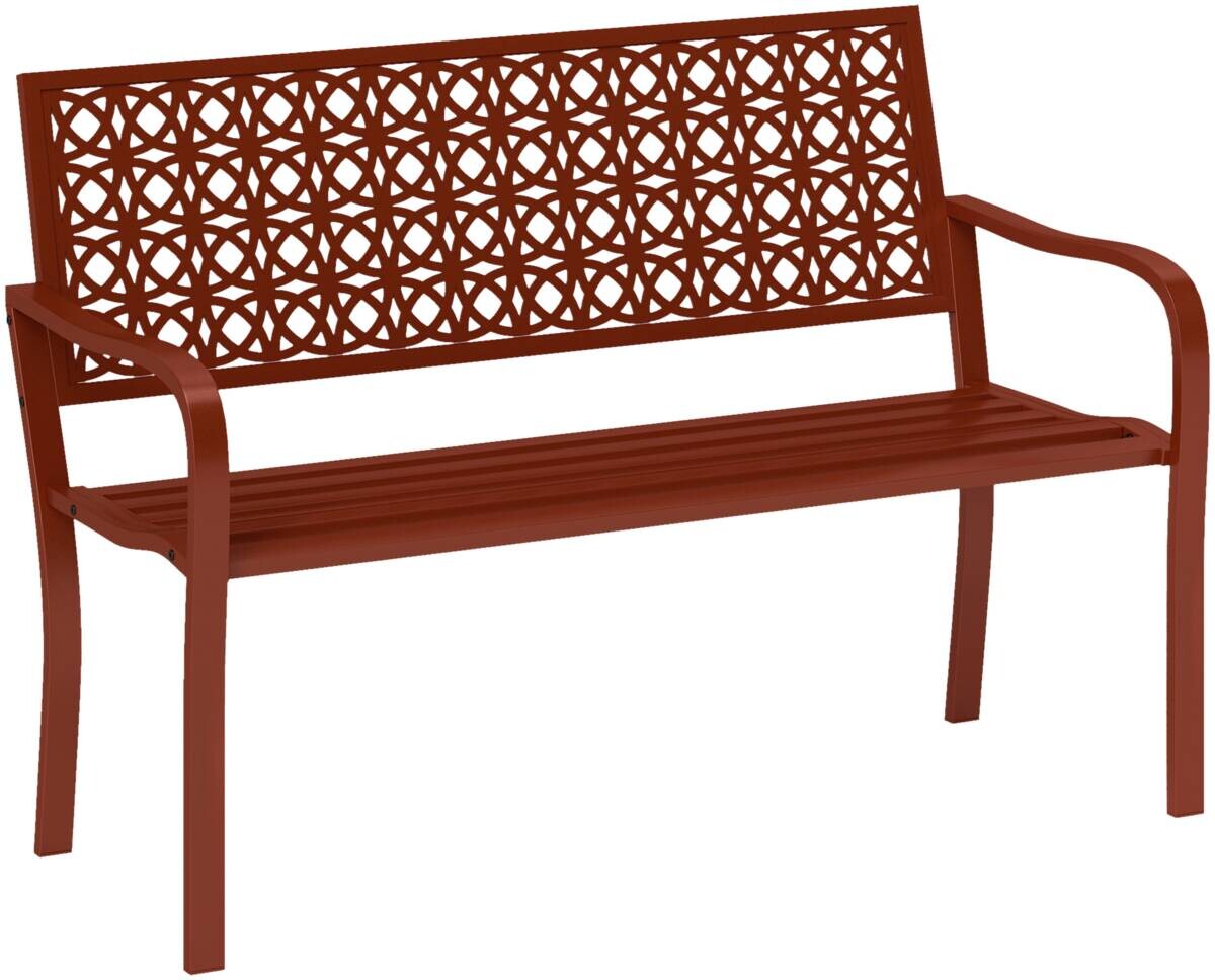 Outsunny Gartenbank rot Stahl B/H/L: ca. 63x85x127 cm