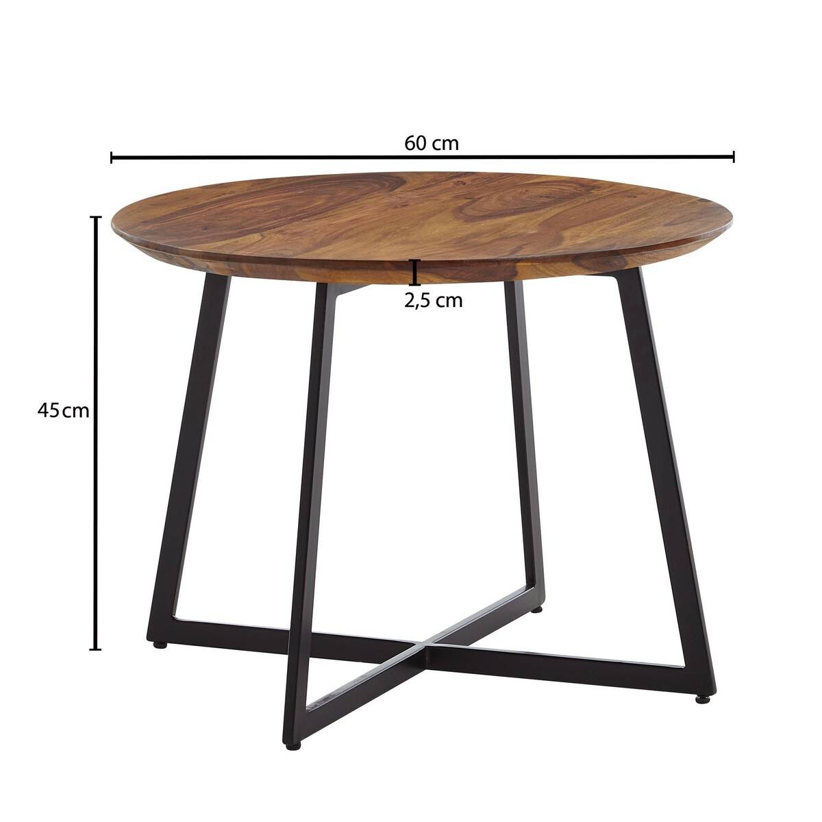 Wohnling Couchtisch braun B/H/T: ca. 60x45x60 cm