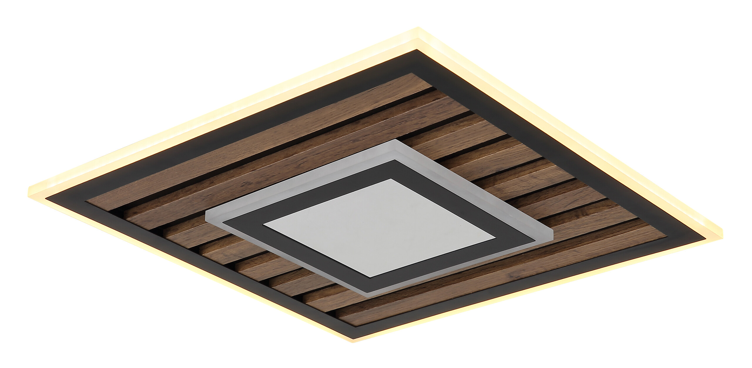 GLOBO Deckenleuchte Opal mattschwarz Metall MDF B/H: ca. 40x6 cm 1 Brennstellen