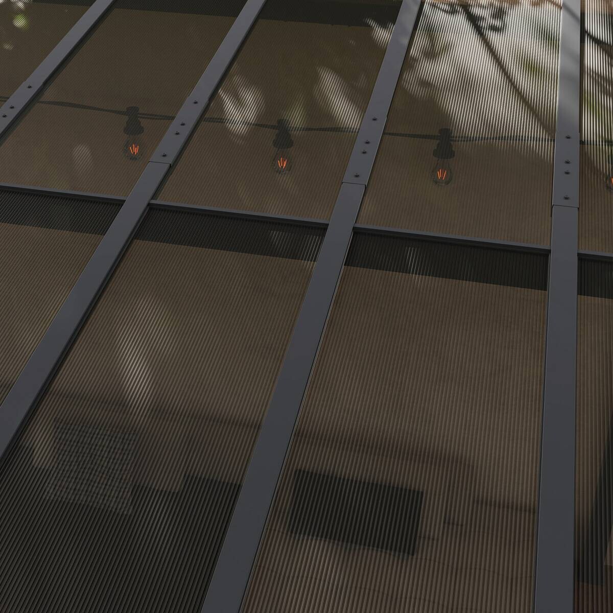 Outsunny Pergola dunkelgrau Metall B/H/L: ca. 294x258x306 cm