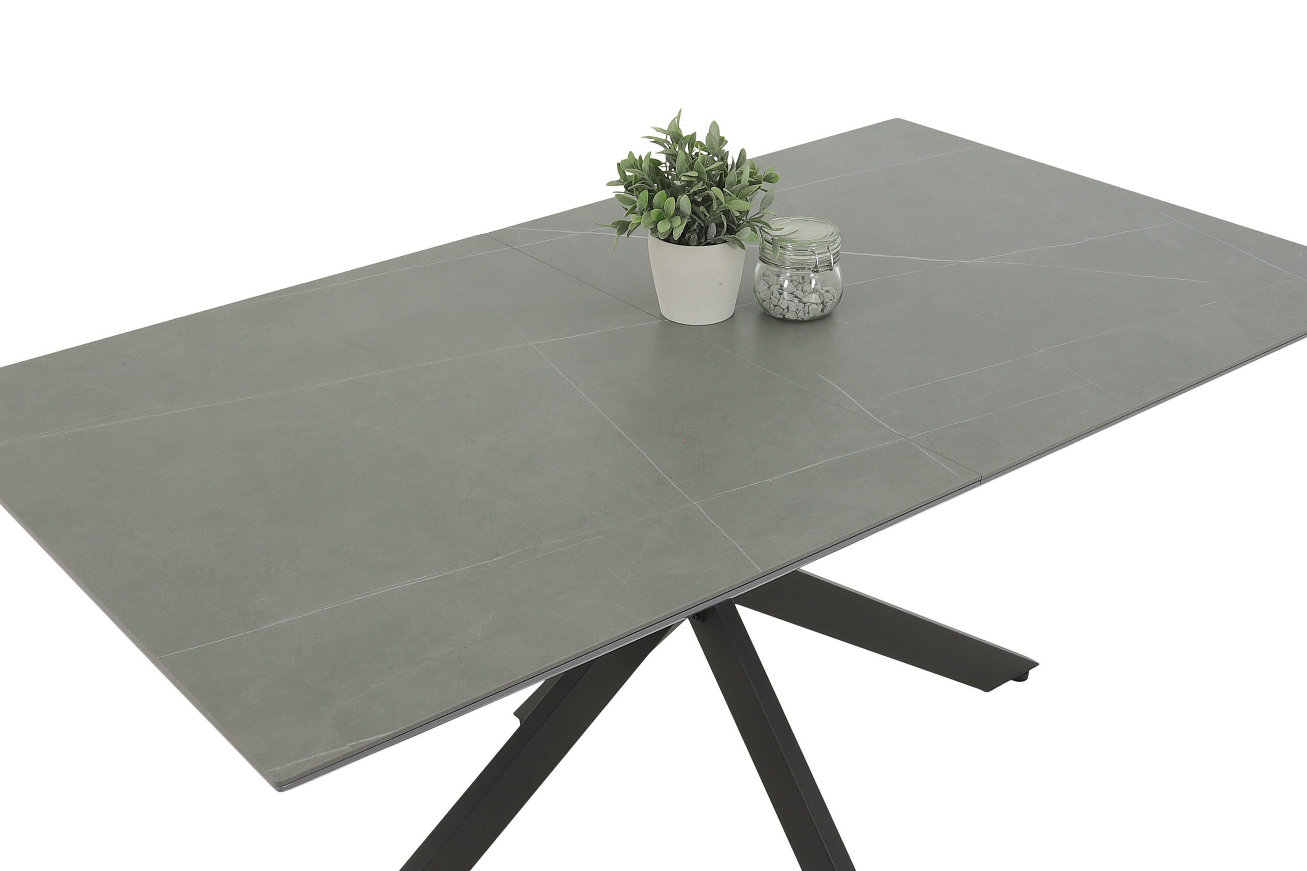 Tisch Chiara Marmoroptik grau anthrazit stone Metall B/H/T: ca. 200x76x90 cm