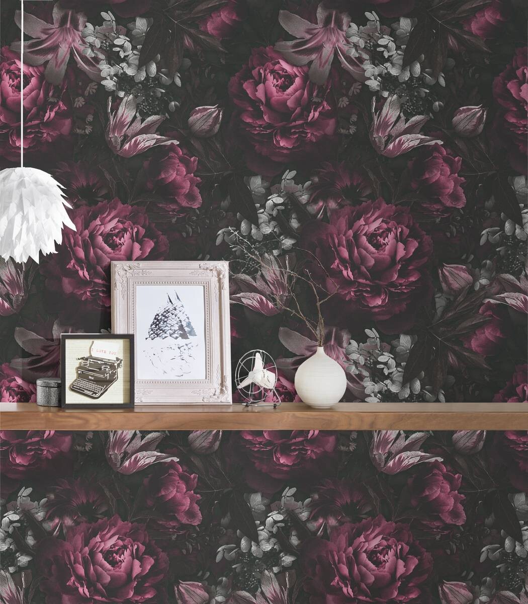 A.S.Creation Vliestapete Floral Floral lila B/H: ca. 0,53x10,05 cm