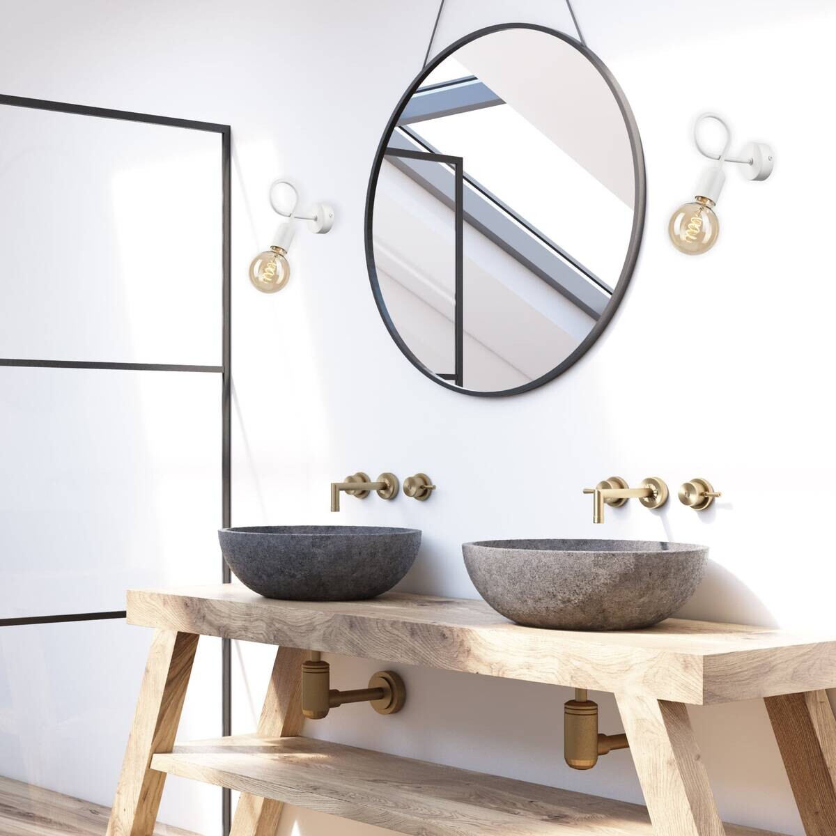 Lamkur Wandleuchte weiß Stahl B/H/L: ca. 8x18x16 cm E27 1 Brennstellen