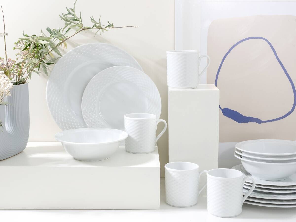 CreaTable Kombiservice Polo weiß Porzellan 16 tlg.