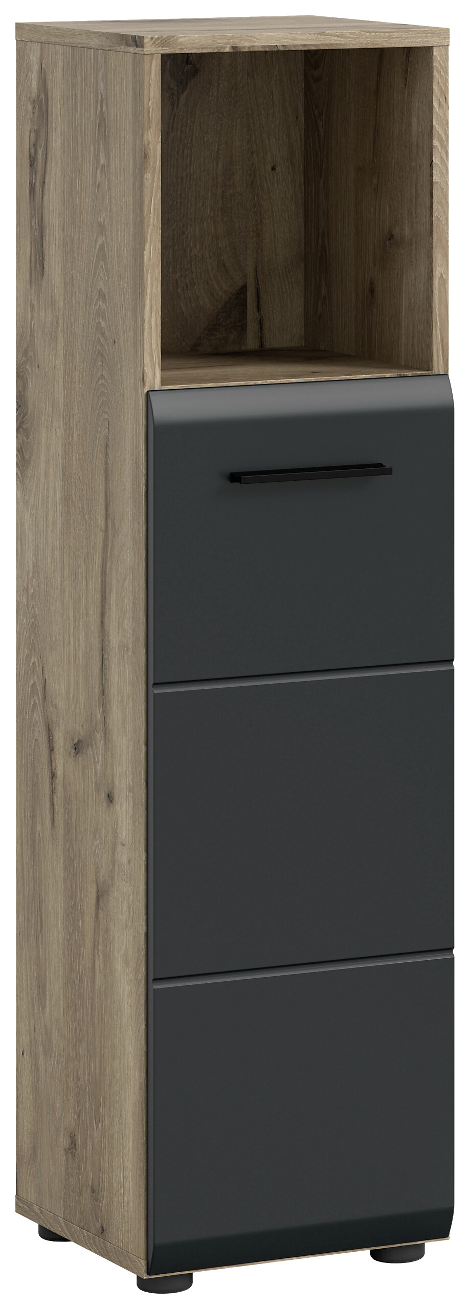 Schrank Ice Nox Oak Nachbildung schwarz matt B/H/T: ca. 30x110x30 cm