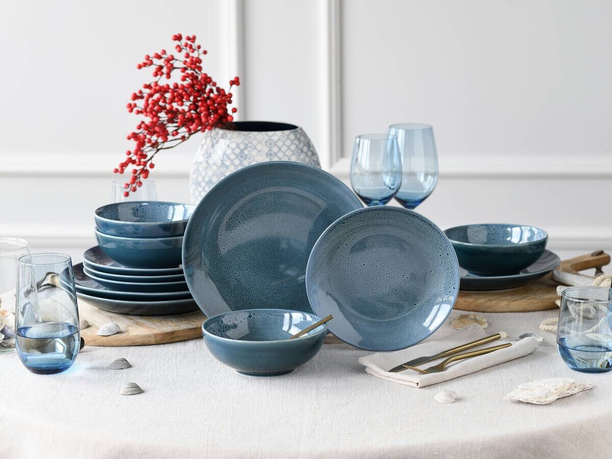 CreaTable Tafelservice Reactive BLUE petrol Keramik