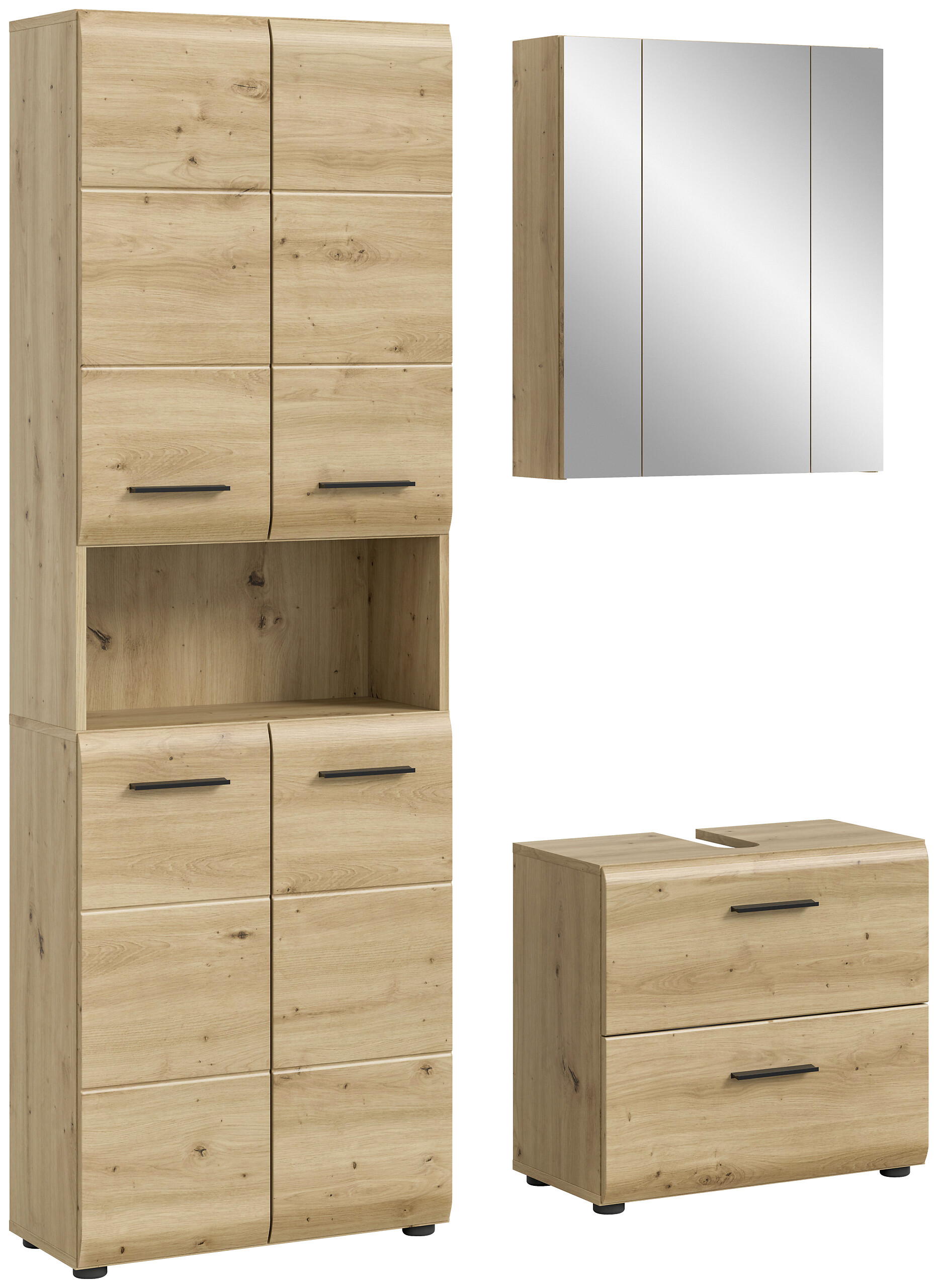 Badezimmer-Set Ice Artisan Oak Nachbildung B/H/T: ca. 135x185x30 cm