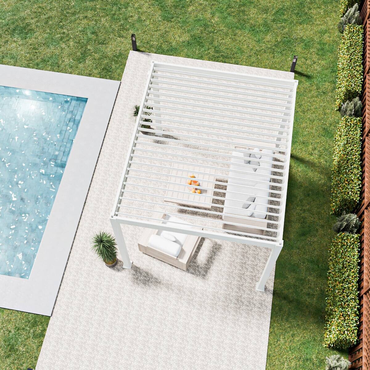 PergoLine Pergola Trumpf weiß Aluminium B/H/L: ca. 360x255x300 cm