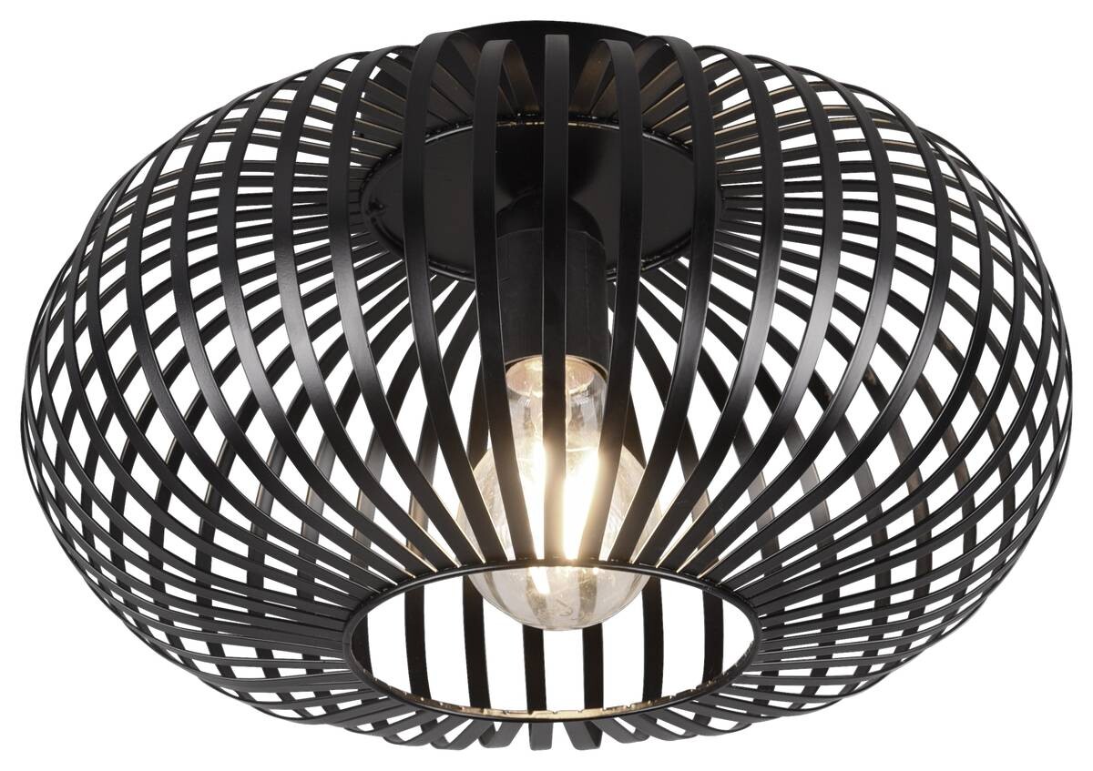 TRIO Deckenleuchte Johann mattschwarz Metall H/D: ca. 18x30 cm 1 Brennstellen