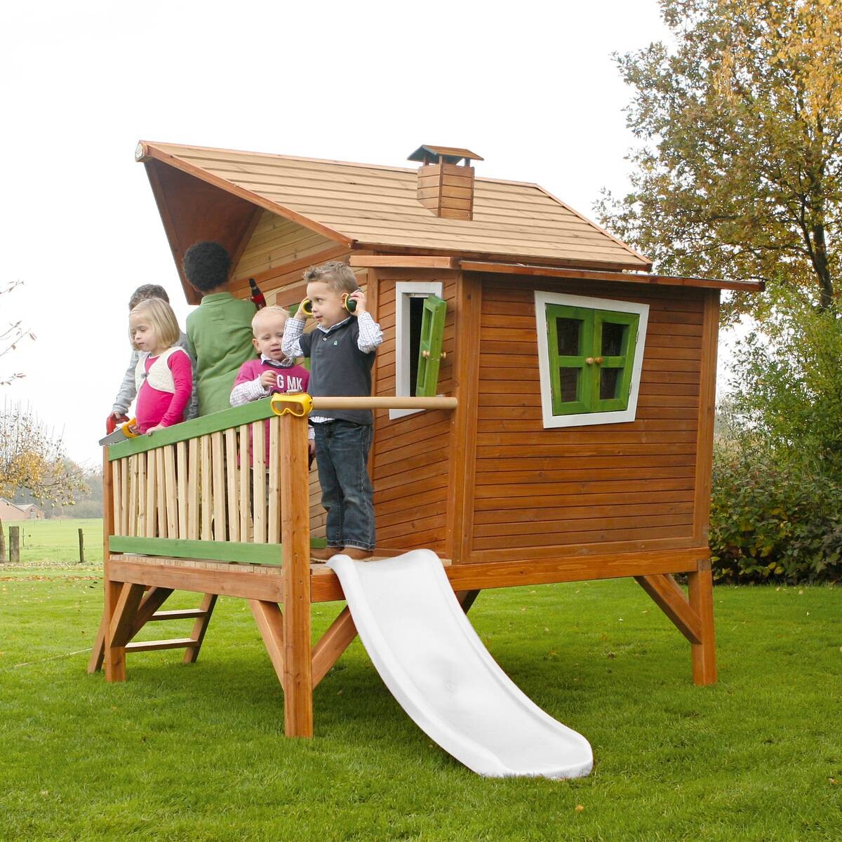AXI Spielhaus Emma braun B/H/L: ca. 349x227x193 cm