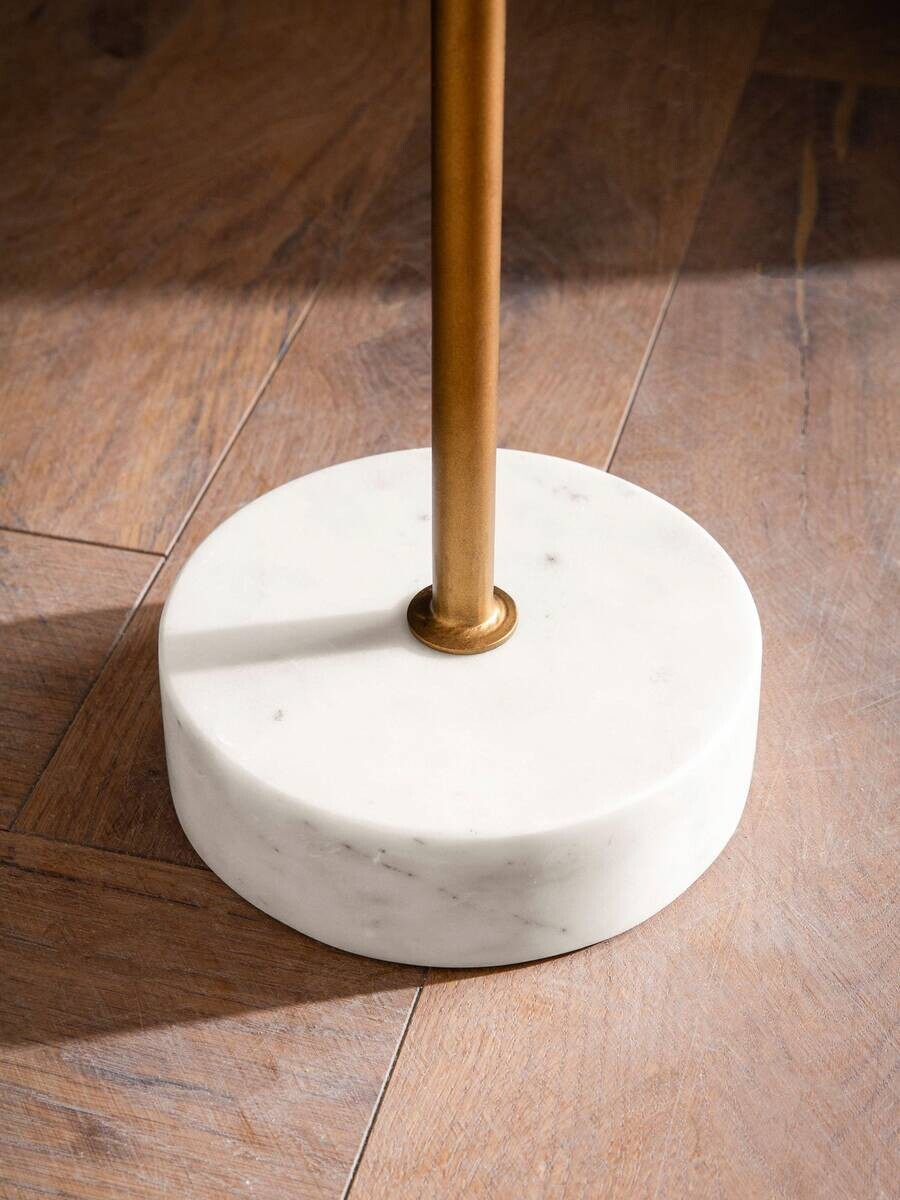 Beistelltisch natur messing weiß Mango Eisen Marmor B/H/T: ca. 35x55x35 cm