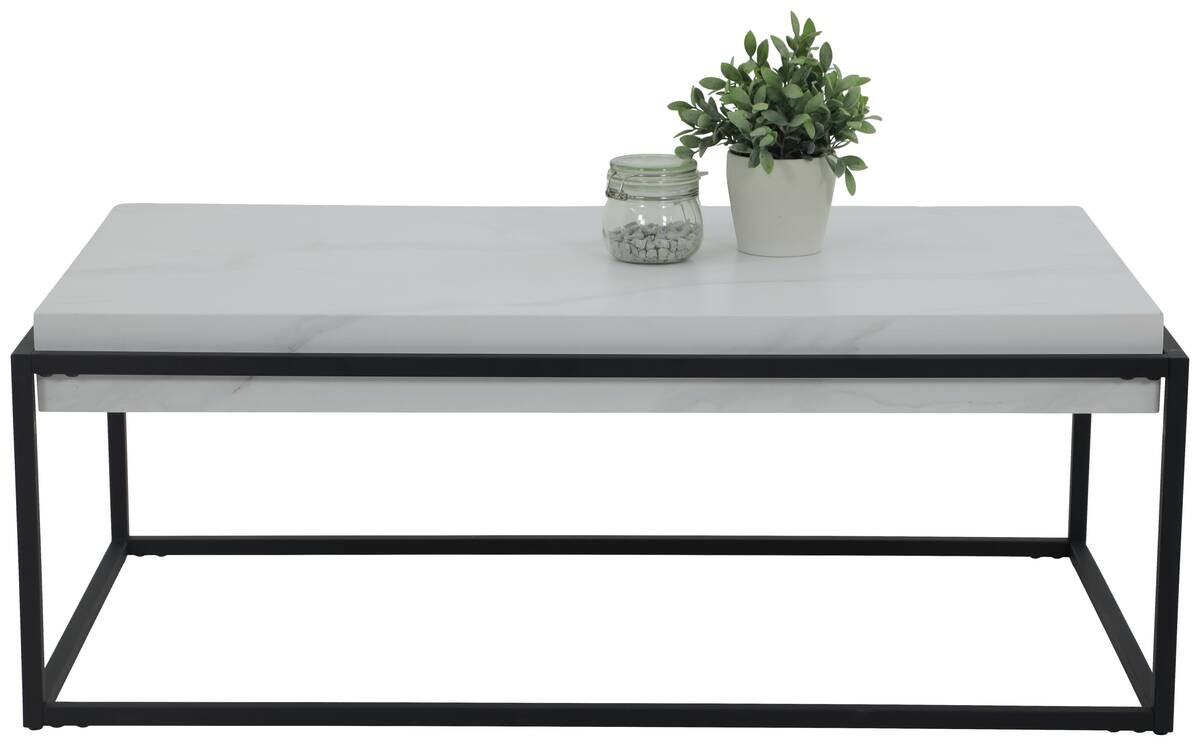 Couchtisch Carlos weiß Marmor Nachbildung B/H/T: ca. 114x42x64 cm