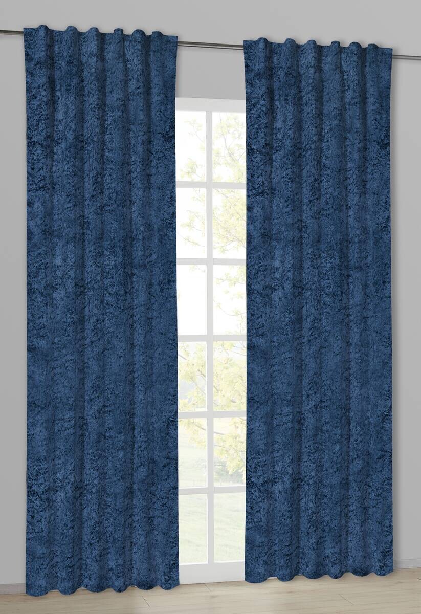 Thermovorhang Frozen ultramarineblau B/L: ca. 140x245 cm