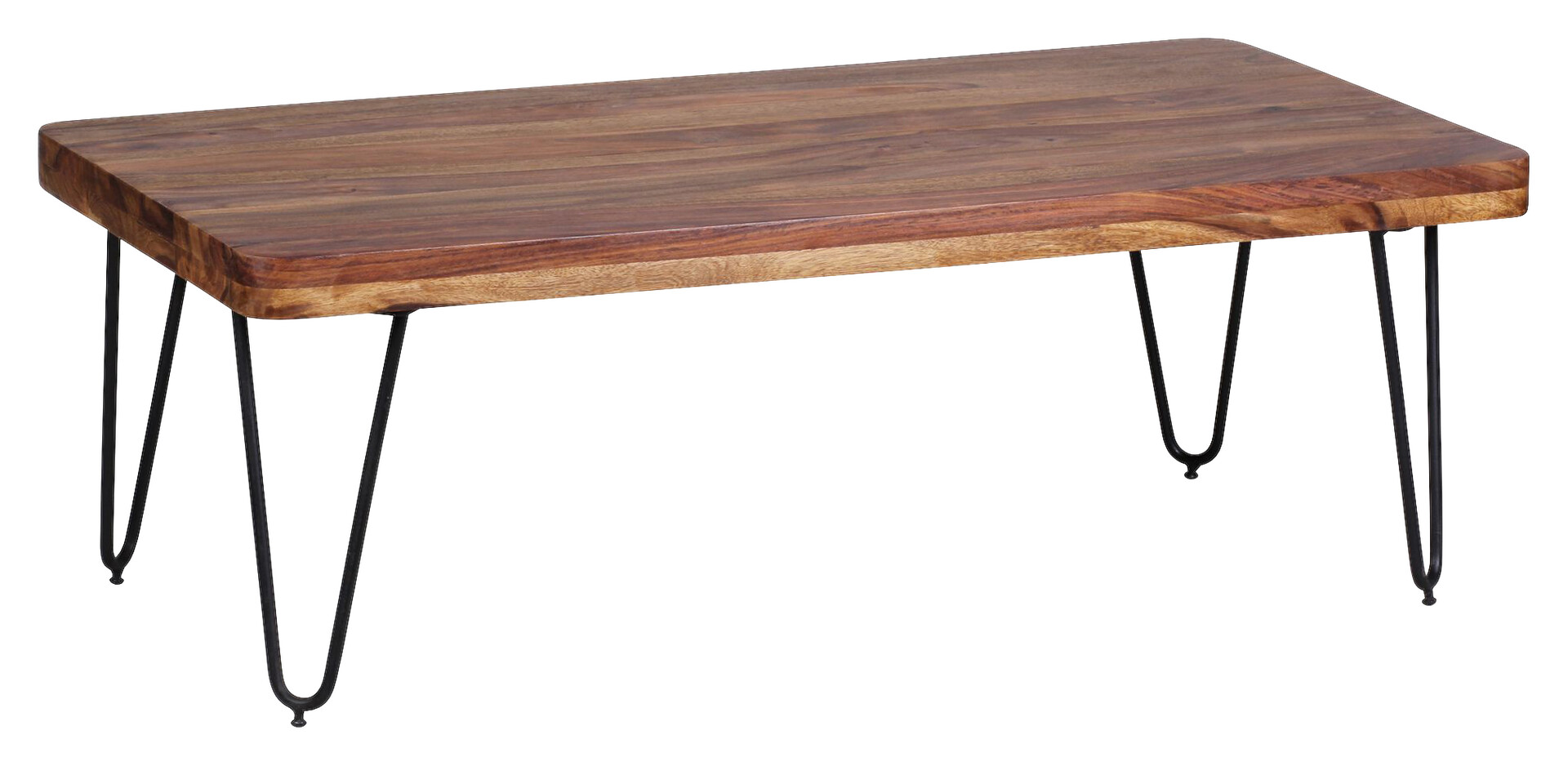 Wohnling Couchtisch natur schwarz Echtholz Metall B/H/T: ca. 115x40x60 cm