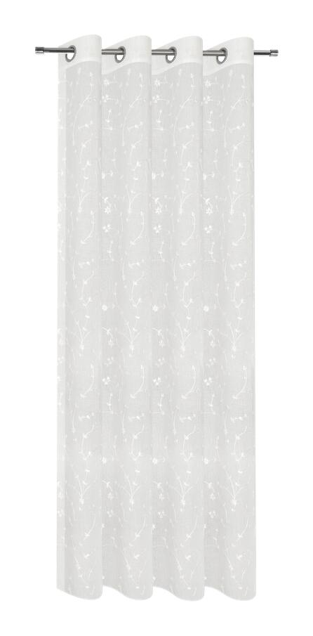 Happy Home Ösenvorhang Blümchen weiß B/L: ca. 140x245 cm