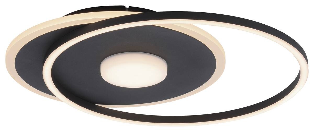 Just Light LED-Deckenleuchte DOMINO 15046-18 schwarz weiß Metall Kunststoff B/H/T: ca. 39,5x6,8x45 cm 1 Brennstellen