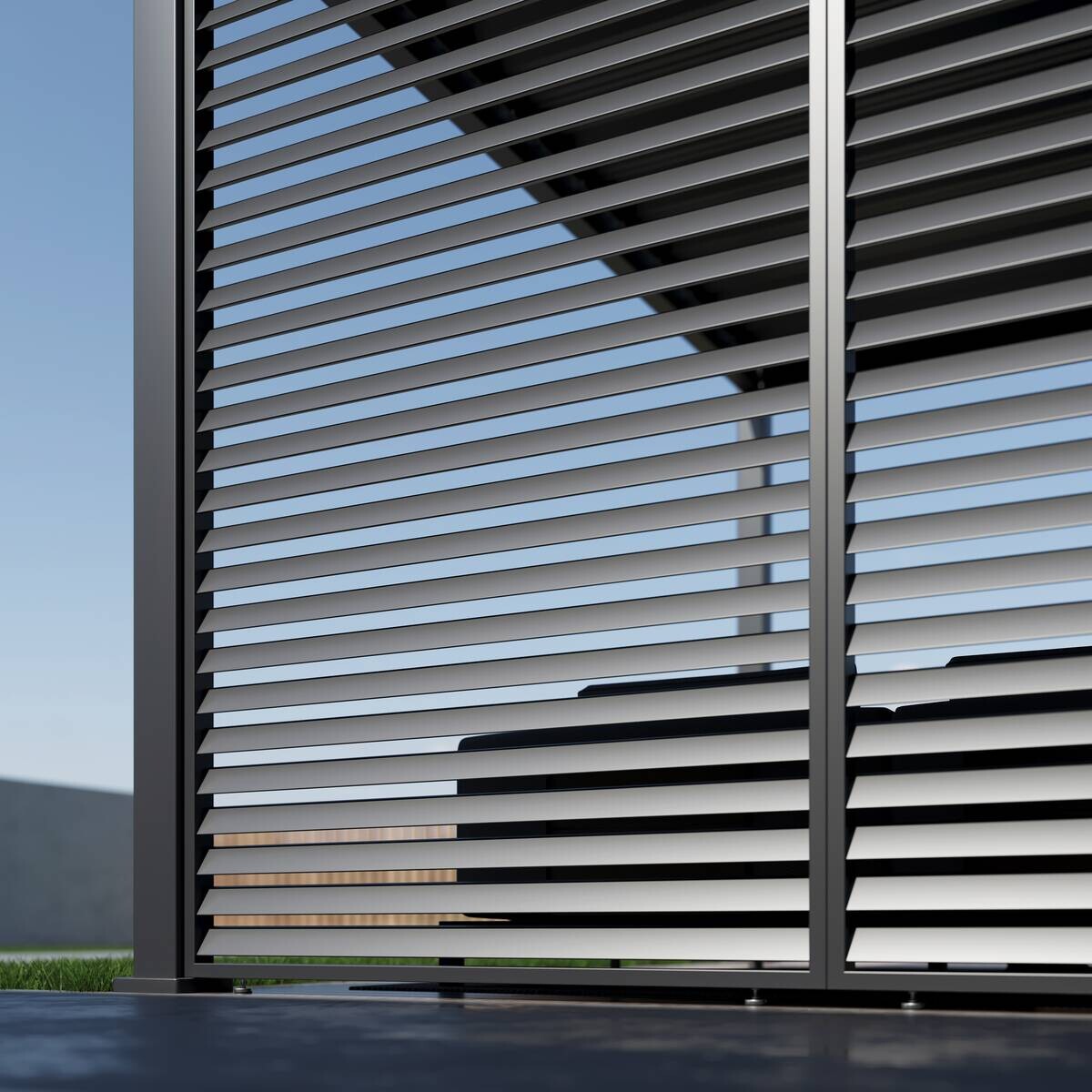 Paragon Outdoor Lamellen-Sichtschutz Grand Tuscan grau Aluminium B/H: ca. 114x234 cm