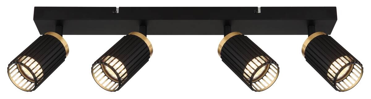 GLOBO Strahler mattschwarz Aluminium Metall B/H/T/L: ca. 12,5x15,5x53x53 cm GU10 4 Brennstellen