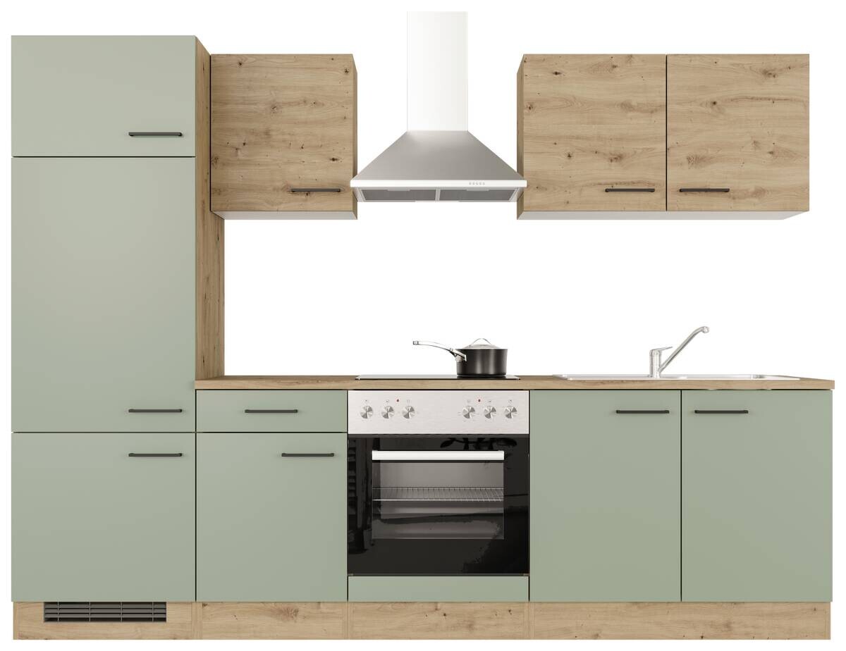 Küchenblock Cara grün matt B/H/T: ca. 270x200x60 cm