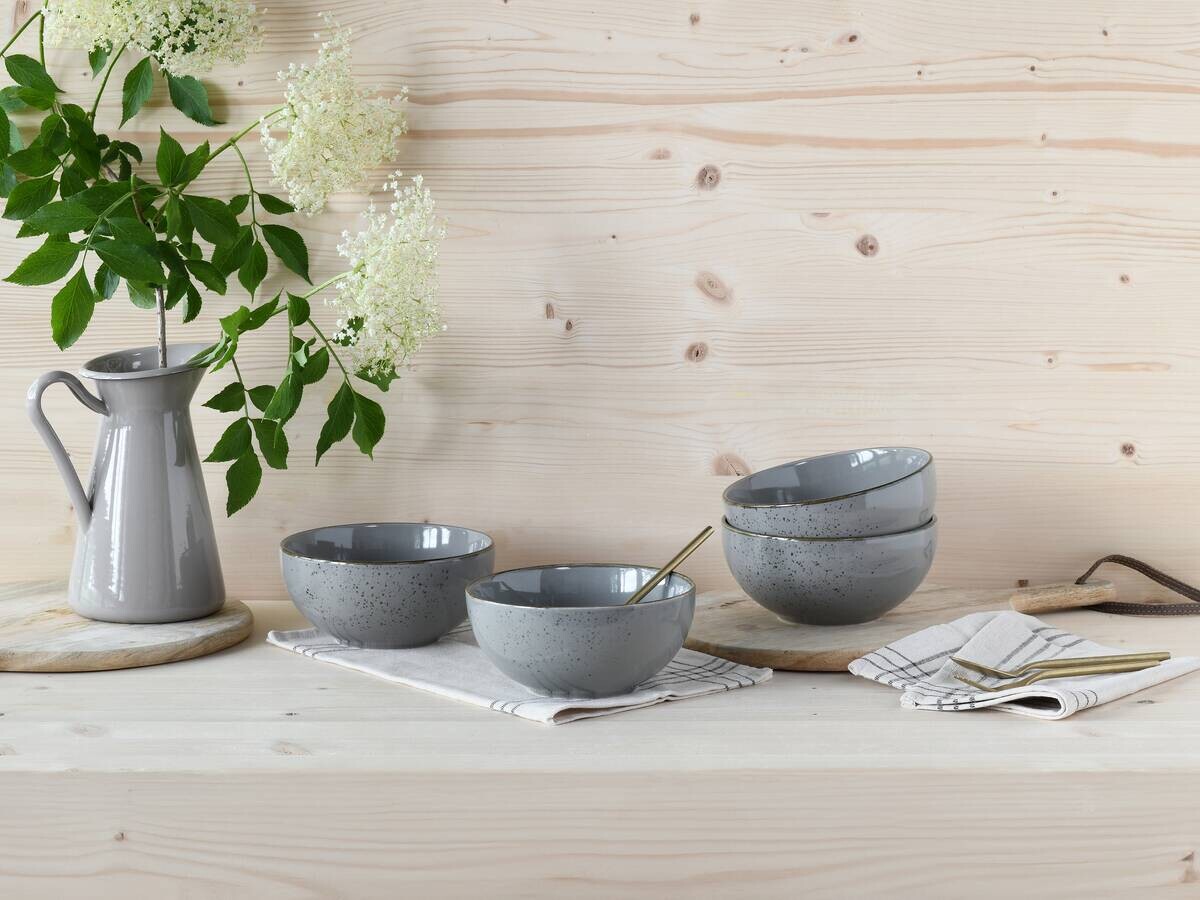 CreaTable Schüssel-Set Nature Collection Stone grau Steinzeug