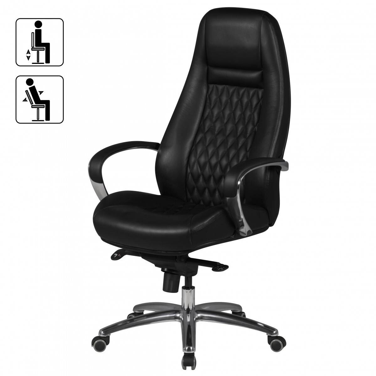 Drehstuhl schwarz Leder