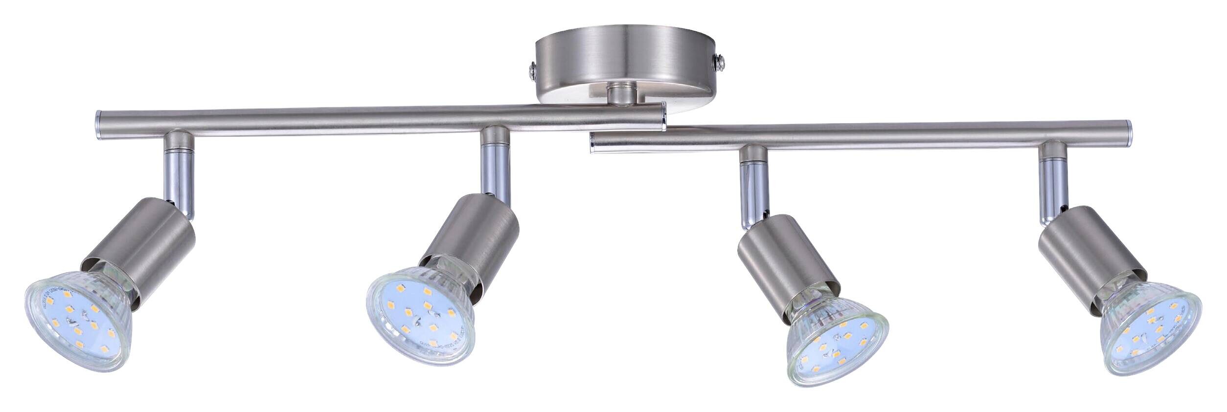 POCOline Spotbalken Boris nickel B/H/L: ca. 50x8x10 cm 4 Brennstellen