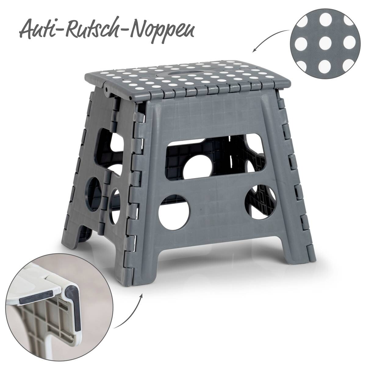 Zeller Klapphocker anthrazit B/H/L: ca. 30x32x37 cm