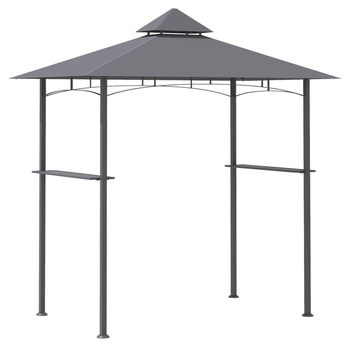 Outsunny Grillpavillon schwarz Stahl B/H/L: ca. 148x252x245 cm