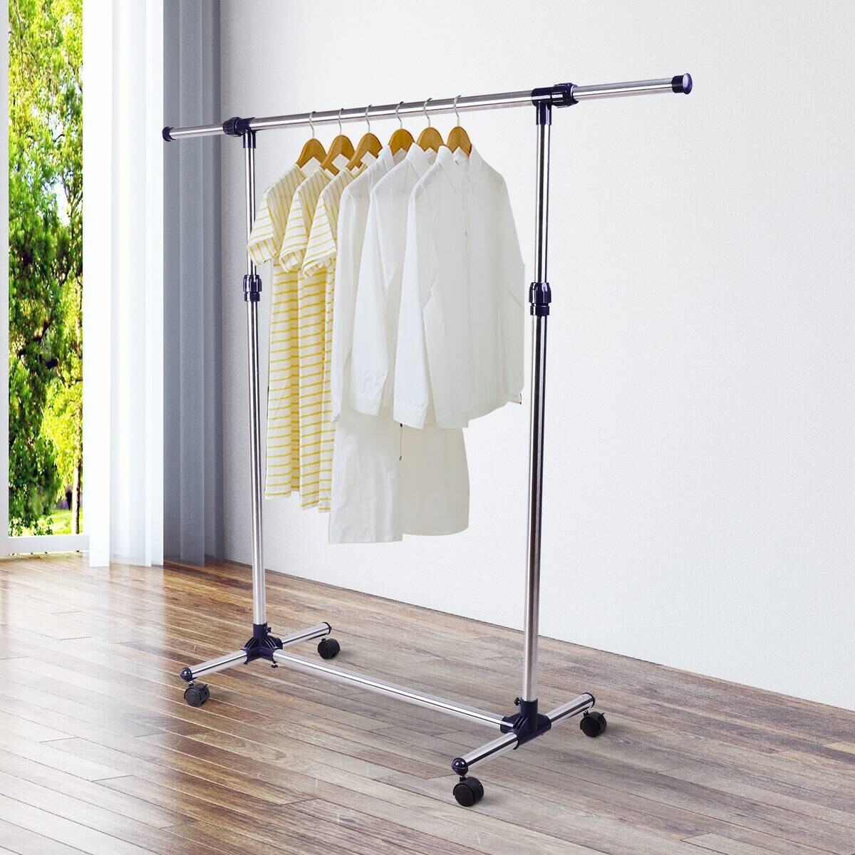 HOMCOM Garderobe silber Edelstahl B/H/L: ca. 45x86x95 cm