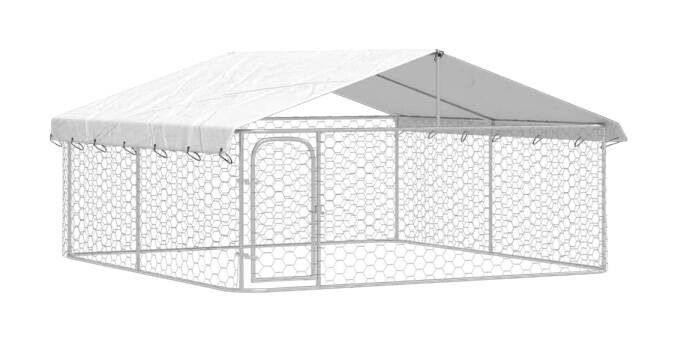 vidaXL Hundezwinger silber Stahl