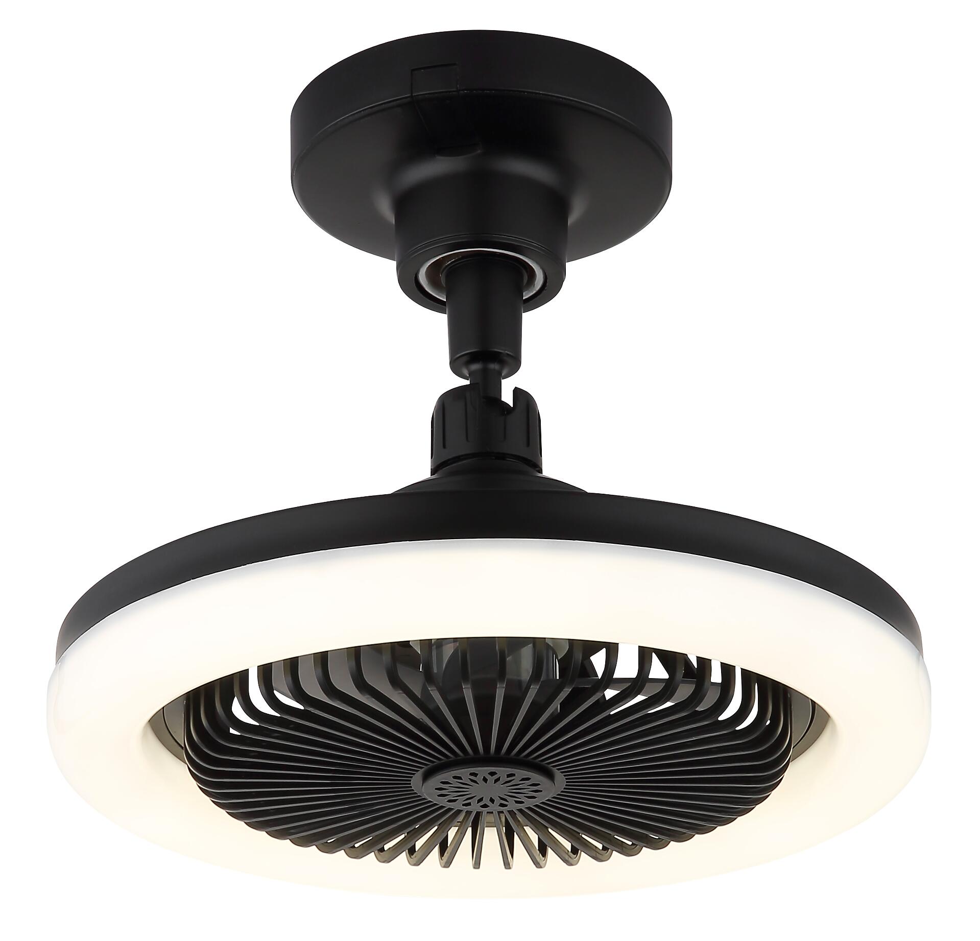 GLOBO Deckenventilator Opal mattschwarz H/D: ca. 21,7x25,8 cm max. 20 W