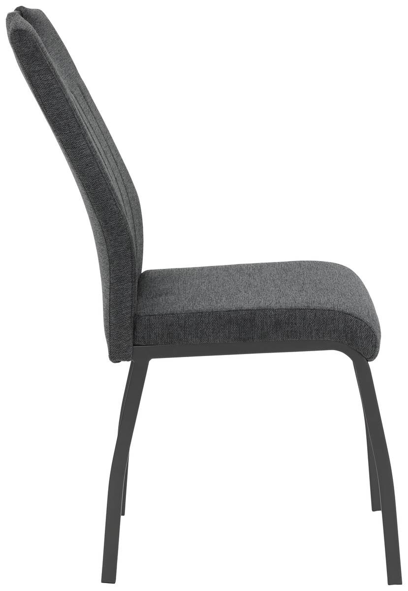 Stuhl 4er Set ELIF III anthrazit grau Microfaser Metall B/H/T: ca. 44x96x64 cm