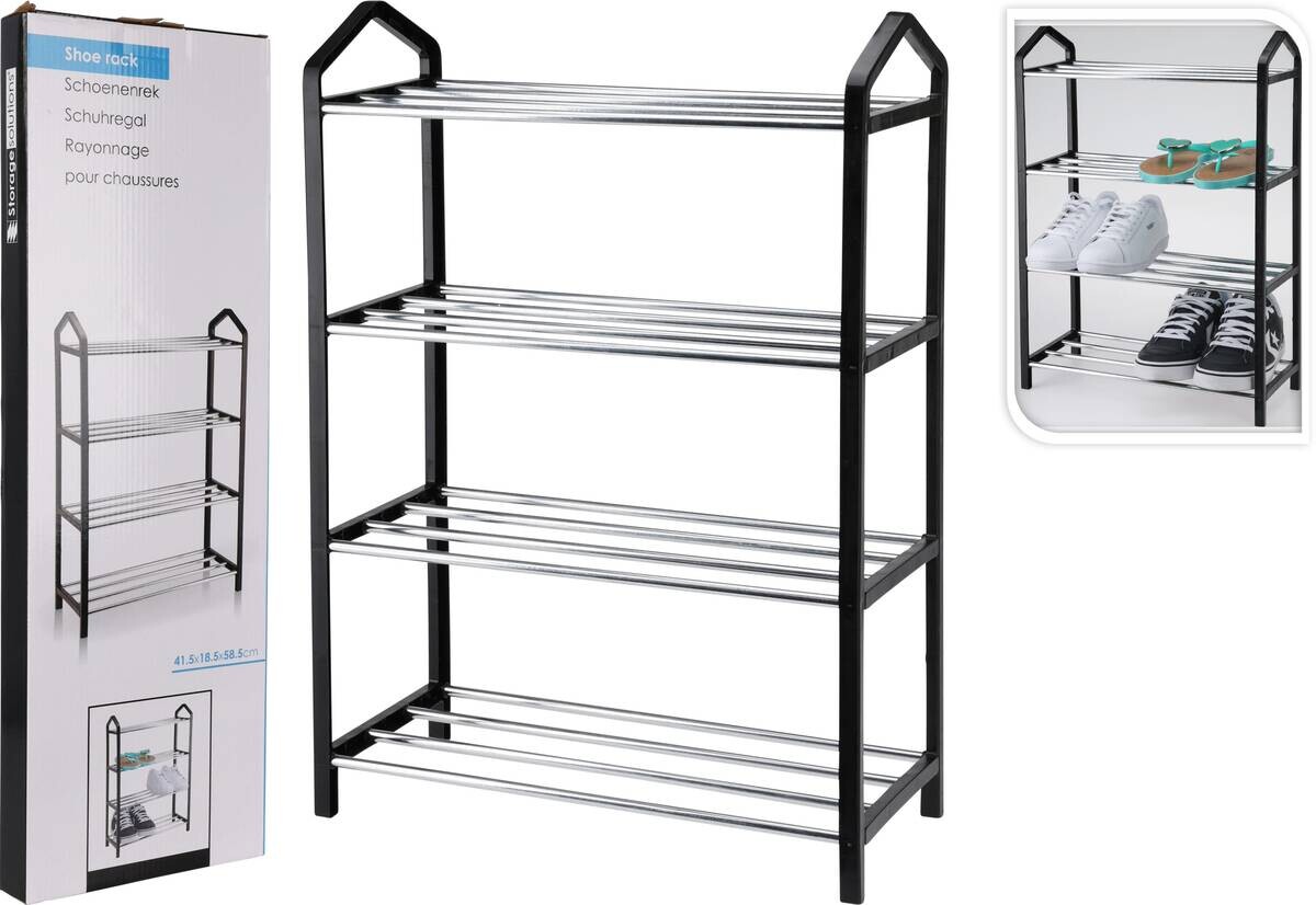 Schuhregal schwarz Eisen B/H/L: ca. 19,5x3,5x59,5 cm