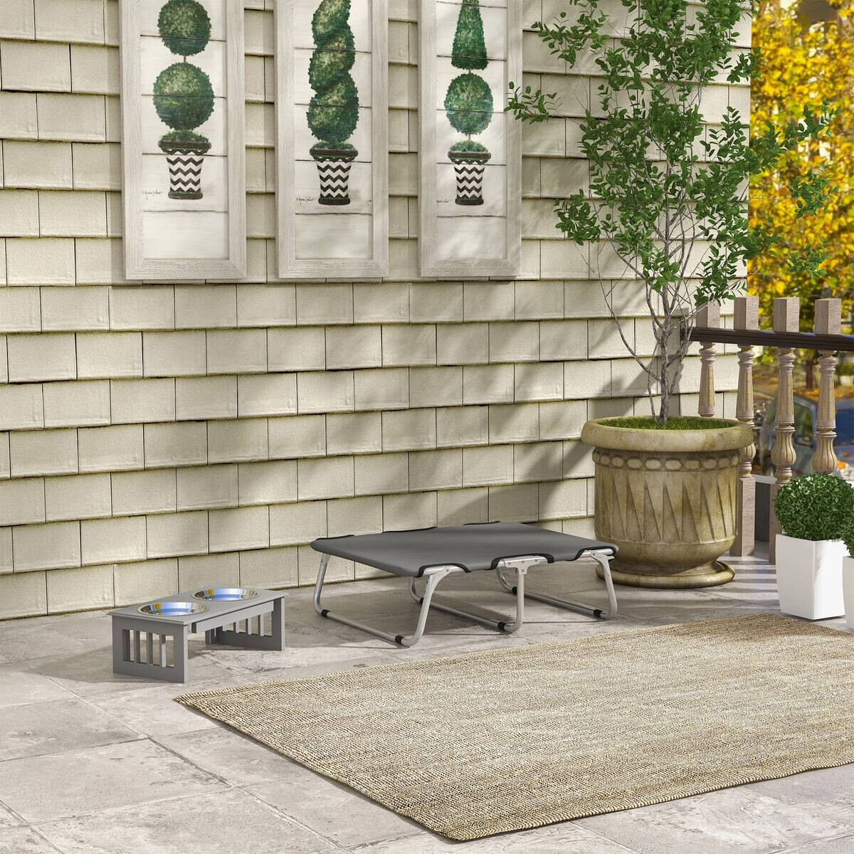 PawHut Hundebett grau Polyester-Mischgewebe B/H/L: ca. 58x20x71 cm