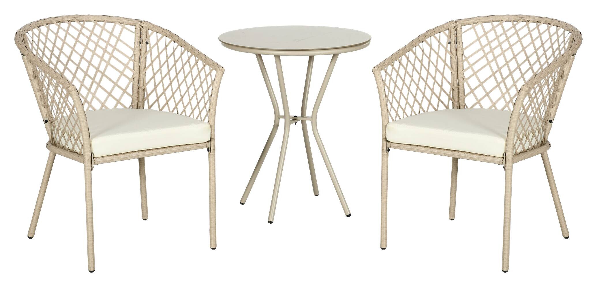 Outsunny Sitzgruppe khaki Edelstahl B/H/L: ca. 65x63x81 cm